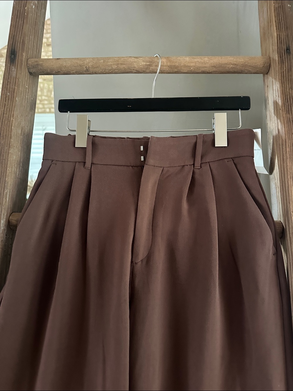 ABERCROMBIE & FITCH BROWN SLACKS PANTS MEDIUM LONG NEW - Picture 4 of 8